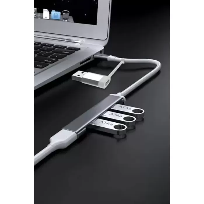 BUFFER® 4 Portlu Bağlantı İstasyonu Ultra İnce USB Bölücü TYPE-C tipi Çoklu Arayüz Adaptörü Multi Usb Çoklayıcı