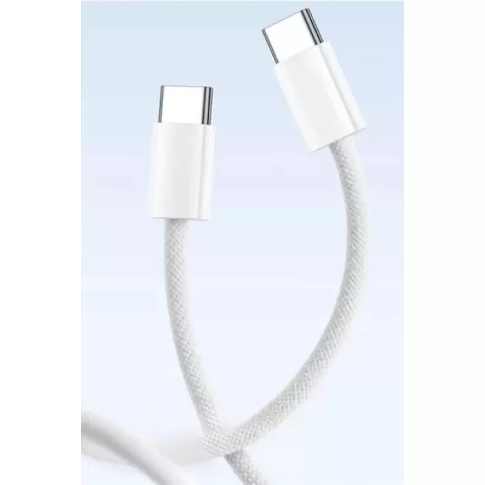 BUFFER® Apple 15/15 Pro Type-C to Type-C Hasır Örgü Hızlı Şarj Kablosu (1m)