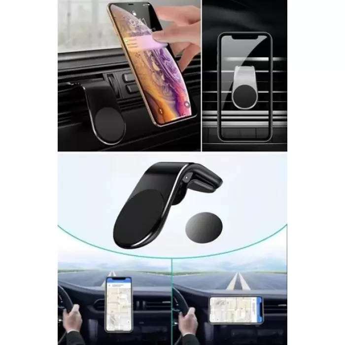 BUFFER ® Havalanndırma Izgarasına Takılabilen Mandallı Mıknatıslı Oto Araç Içi Manyetik Telefon Tutucu