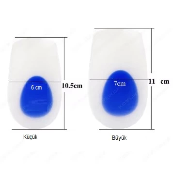 Pratik Topuk Silikonu Mavi Beyaz Küçük Boy Kadın