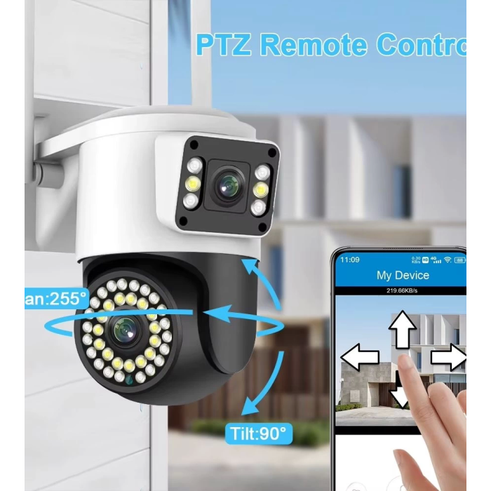 4mp Yoosee Çift Lens Ip Kamera - Wıfı Açık Otomatik İzleme, Su Geçirmez Kablosuz Güvenlik Ev Kamerası, Renkli Gece Görüş