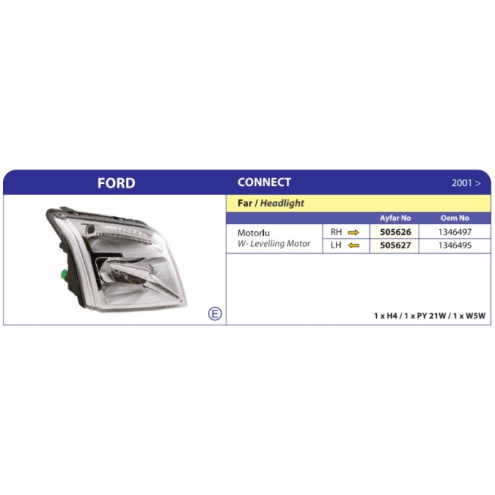 Ön Far Sol Ford Connect 2002-2014