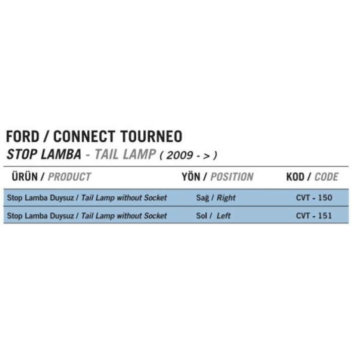 Stop Lambası Arka Sol Duysuz Connect 2009-2014