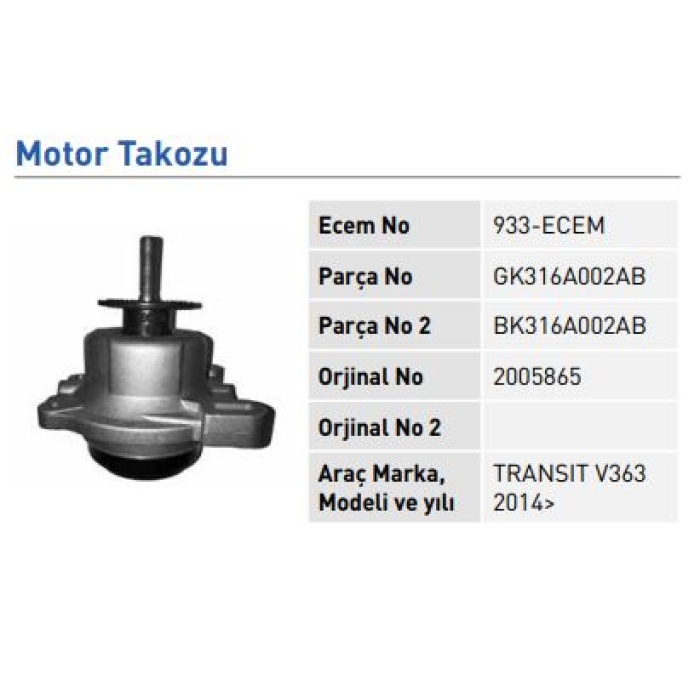 Motor Takozu Ford Transit V363 2014-2020