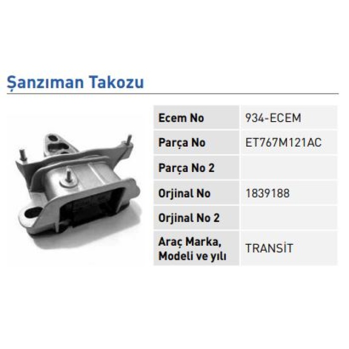 Şanzuman Takozu Ford Courier 2014-2023