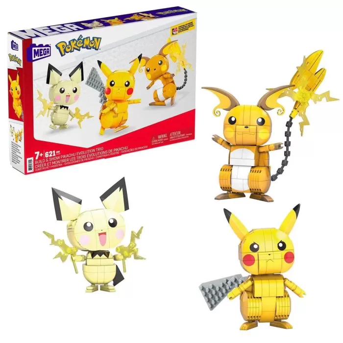 Gyh06 Mega™ Pokémon™ Pikachu Dönüşüm 3lüsü 621 Parça +7 Yaş