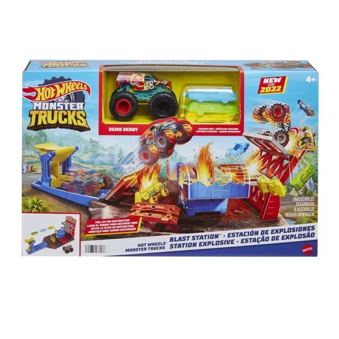 Hfb12 Monster Trucks Patlama İstasyonu Oyun Seti , Hot Wheels Monster Trucks