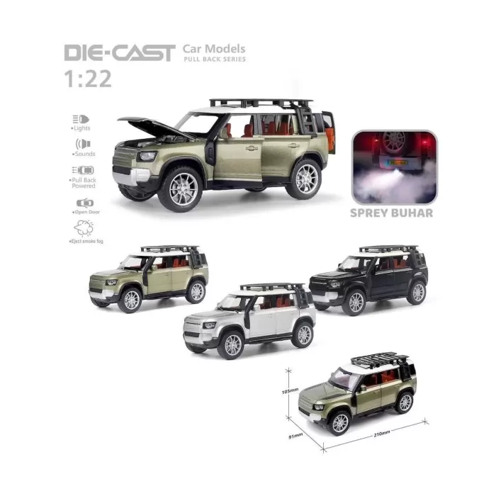 Hcl-510a Çek Bırak 1:22 Sesli Ve Işıklı Buharlı Df Metal Jeep