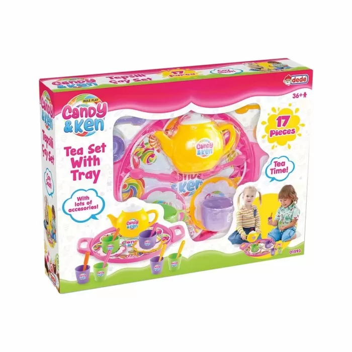 01593 Candy Ken Tepsili Çay Set -dede