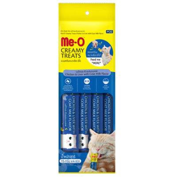 Me-O Tavuk & Ciğer ile Keçi Sütlü Ek Besin ve Kedi Ödülü 4x15gr (60gr)