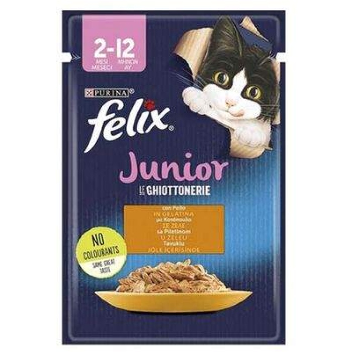 Felix Junior Tavuk Etli Yavru Yaş Kedi Maması 85 Gr