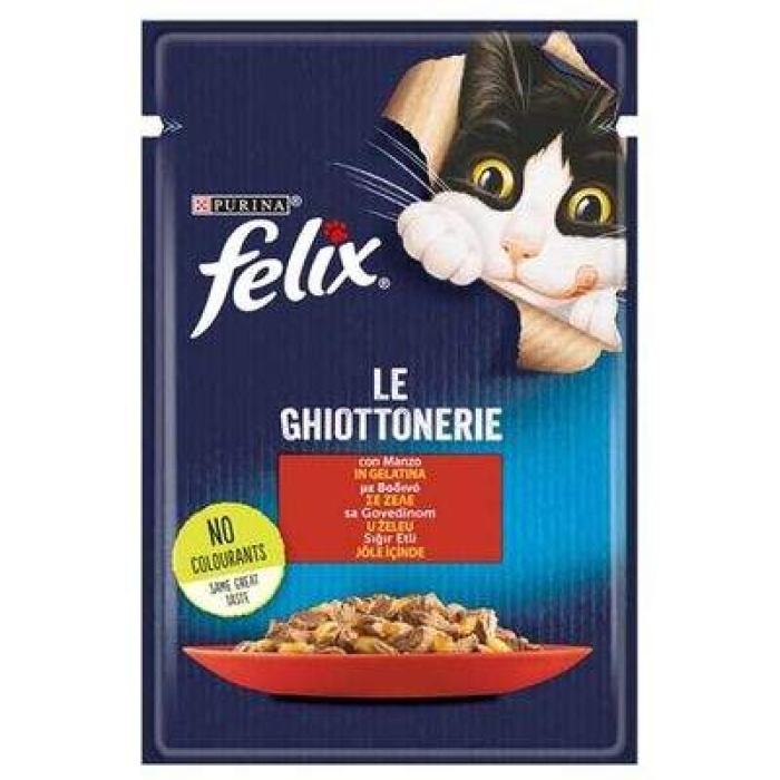 Felix Sığır Etli Yaş Kedi Maması 85 Gr