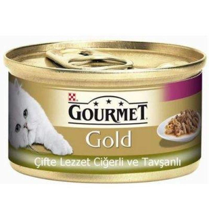 GOURMET Gold Çifte Lezzet Ciğer ve Tavşanlı Kedi Maması 85 Gr