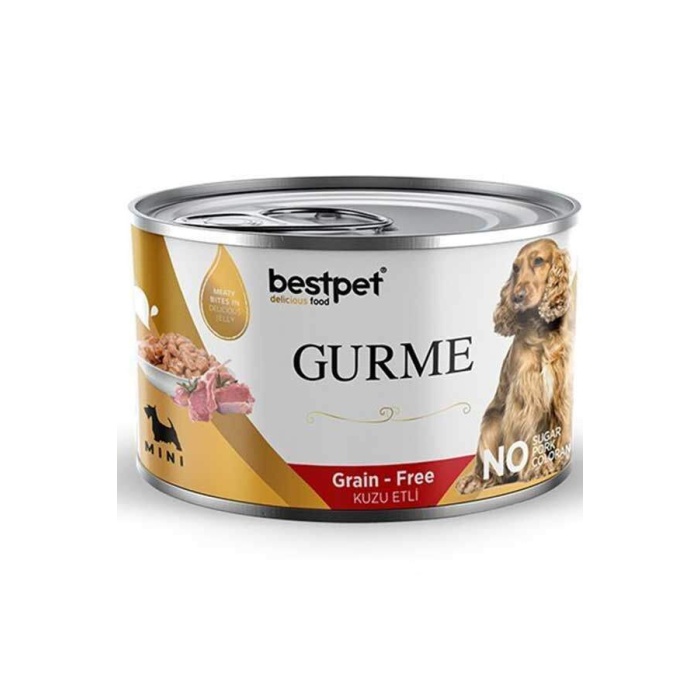 BestPet Gurme Adult Mini Irk Kuzulu Parça Etli Jelly Yetişkin Köpek Konservesi 200 Gr