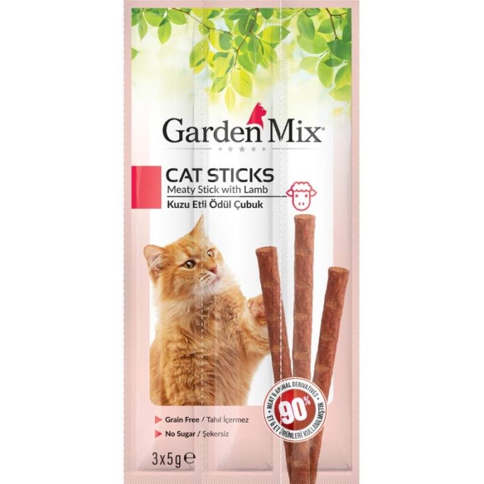 Gardenmix Kuzu Etli Kedi Stick Ödül 3*5g