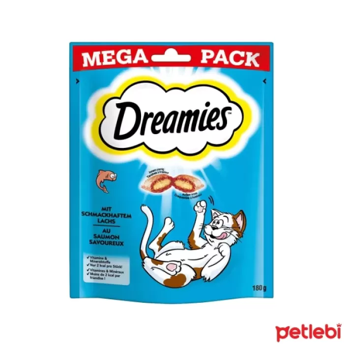 Dreamies Mega Pack İç Dolgulu Somonlu Kedi Ödül Bisküvisi 180gr