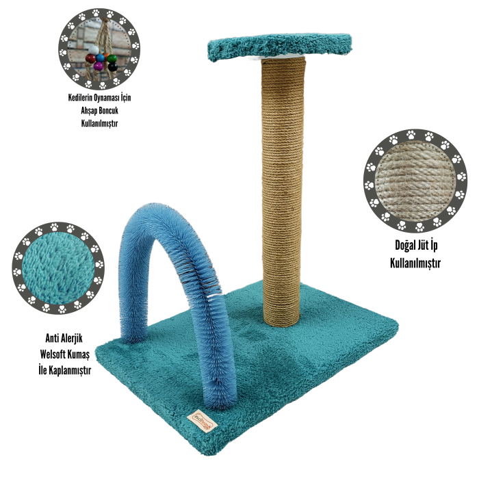 10lu Paket Fırçalı Kedi Tırmalama Tahtası ve Oyun Platformu