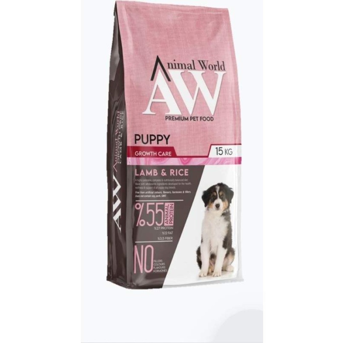 Animal World Kuzu Etli Pirinçli Yavru Köpek Maması 15 kg