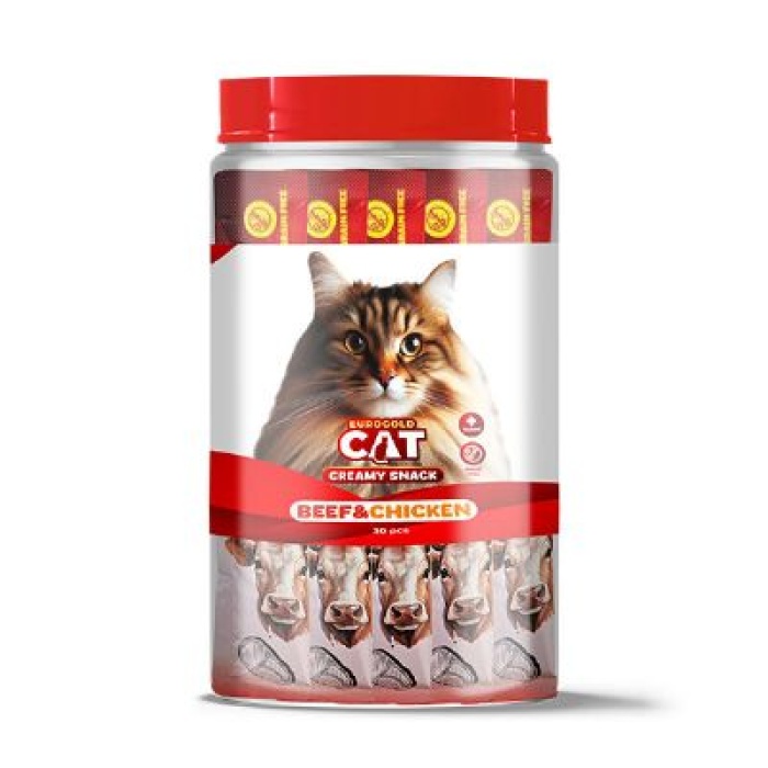 EuroGold Cat Sıvı Kedi Ödülü Dana - Tavuk Etli 30x15Gr