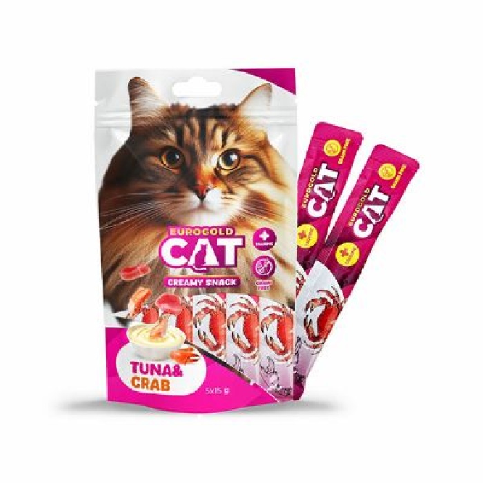 EuroGold Cat Sıvı Kedi Ödülü Ton - Yengeç 5x15Gr