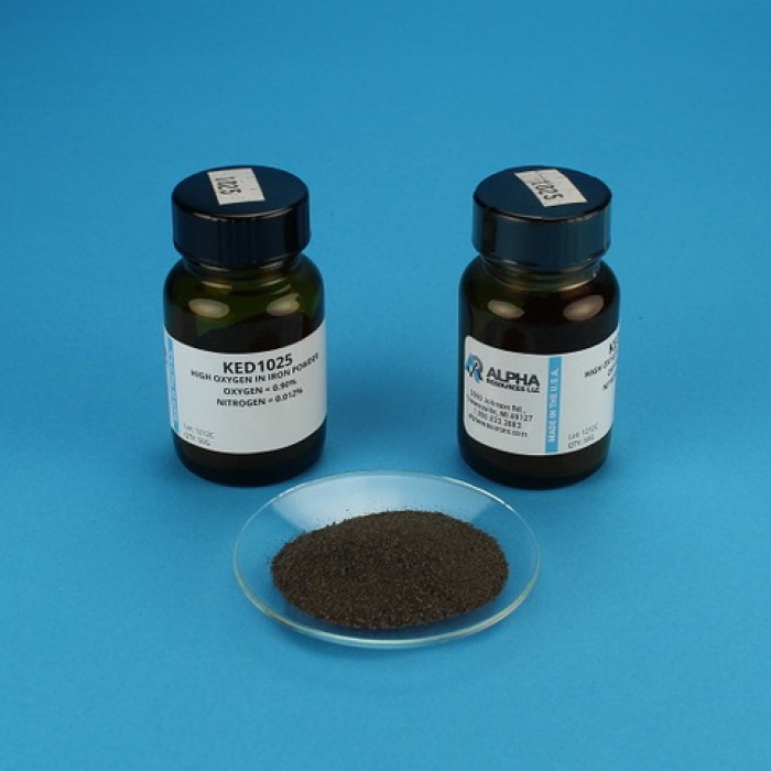 Oxygen and Nitrogen in Iron Powder CRM (O= 0.91%, N= 0.0133%)