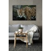 Leopar Cam Tablo   70 x 110 Çok Renkli