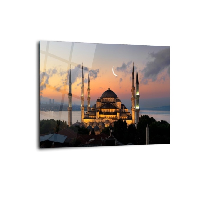 Istanbul Sultan Ahmet Cam Tablo   70 x 110 Çok Renkli