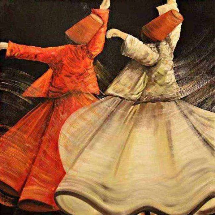 Canvas Öz e Doğru Yolculuk Mevlana Sayılarla Boyama Seti  Rulo 90 x 110 cm