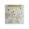 Play All Day Ahşap Yazı