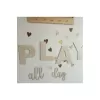 Play All Day Ahşap Yazı