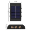 TOPTANBULURUM 6 Ledli Solar Güneş Enerjili Aplik Led, Dekoratif Duvar Monteli Gün Işığı Led