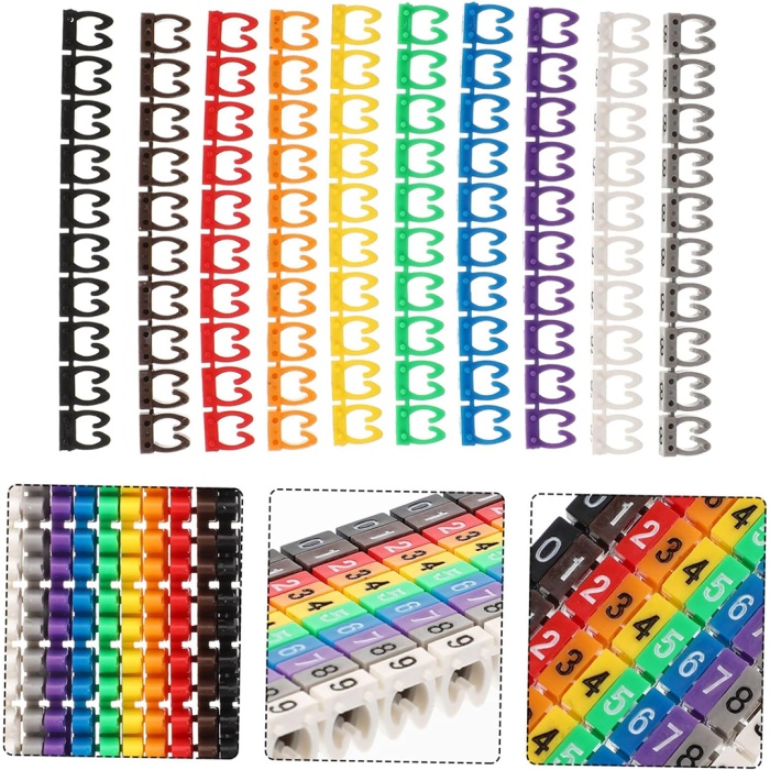 0-9 DİJİTAL KODLU RENKLİ KABLO İŞARETLEYİCİ 4MM (4549)