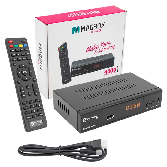 MAGBOX PLUTON S YENİ MODEL KASALI FULL HD UYDU ALICISI TKGSLİ (SCART+HD) HDMI KABLO DAHİL (4549)