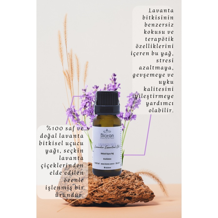 Lavanta Yağı % 100 Saf Bitkisel Uçucu Yağ 20 Ml. (LAVENDER ESSENTİAL OİL)