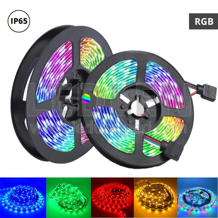 Rgb Şerit 5 Metre 16 Renkli Kumandalı Adaptörlü Çift Taraflı Bant