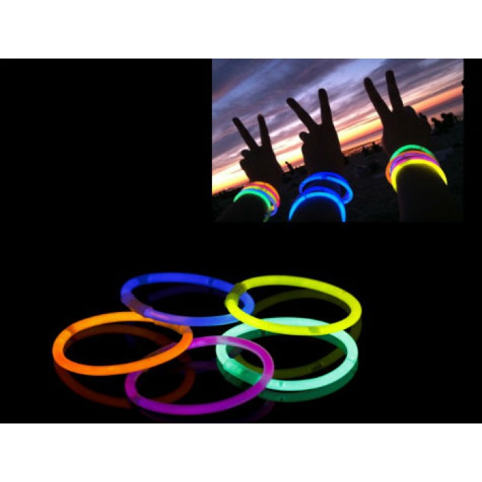 10 Adet Glow Stick Bracelet Fosforlu Kırılan Çubuk Bileklik