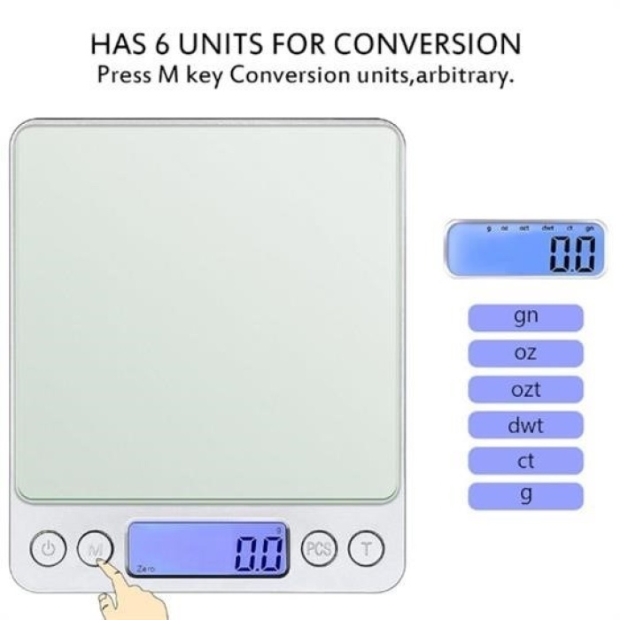 TOPTANBULURUM Dijital Hassas Mutfak Terazisi Hassas Tartı 2000 Gr/01 Gr Hassasiyet