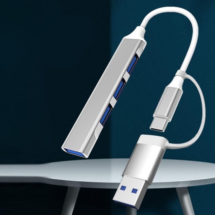 TOPTANBULURUM 4 Portlu Bağlantı İstasyonu Ultra İnce USB Bölücü TYPE-C tipi Çoklu Arayüz Adaptörü Multi Usb Çoklayıcı