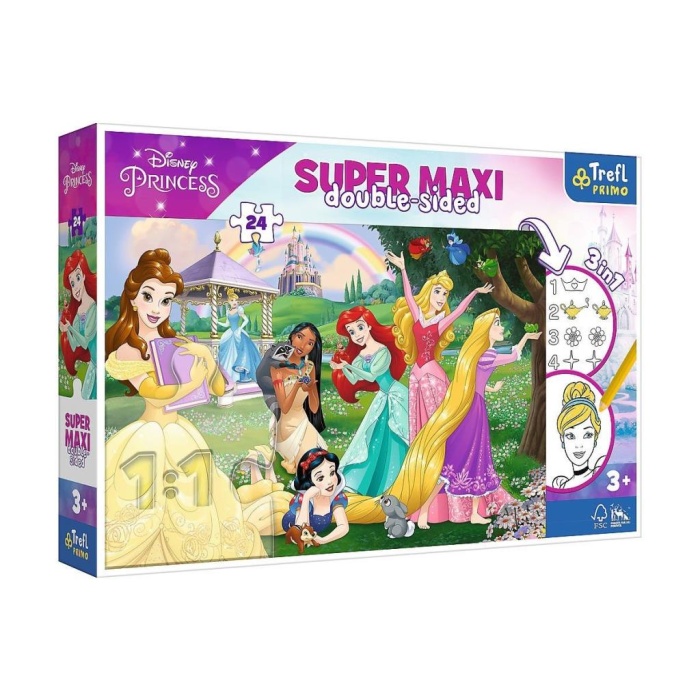 PUZZLE-41008 Super Maxi Princess 3IN1 14 Parça Çocuk Puzzle