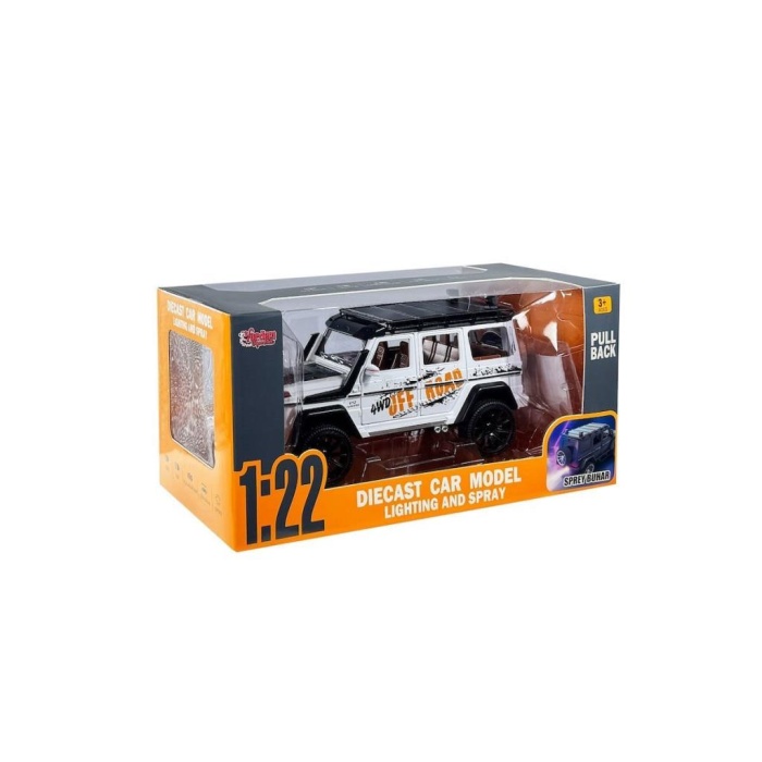 HCL-801P Çek Bırak 1:22 Sesli ve Işıklı Buhar Çıkartan Metal Jeep -Vardem