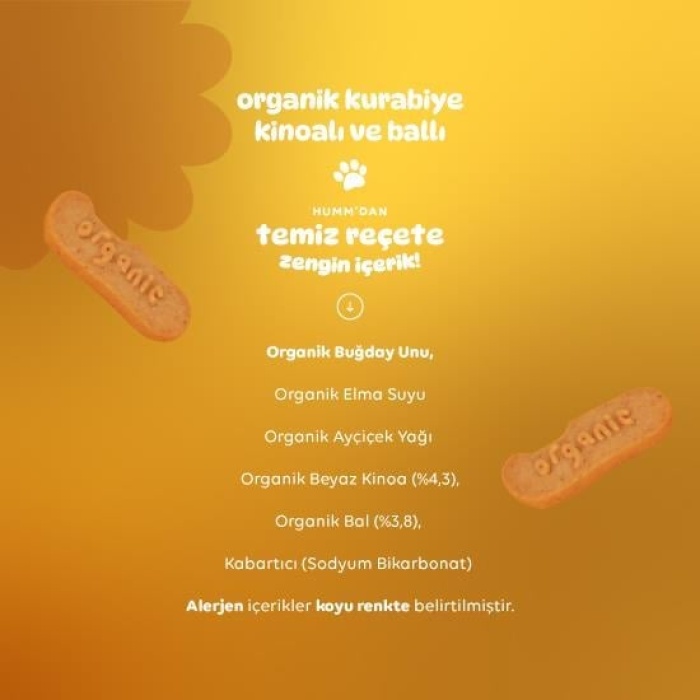 Humm Organik Ballı ve Kinoalı Kurabiye 55 Gr