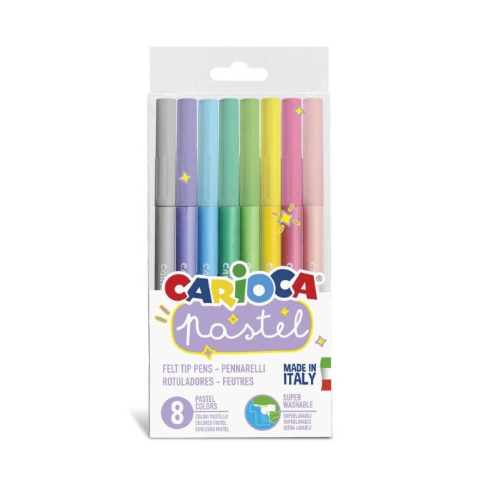 Carioca Pastel Süper Yıkanabilir Keçeli Kalem 8Li