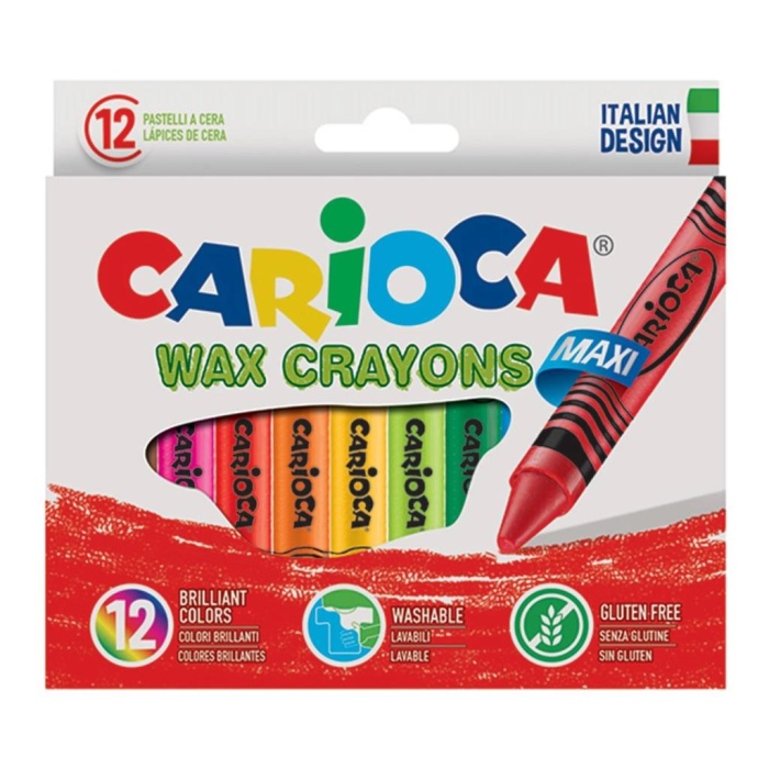 Carioca Wax Yıkanabilir Pastel Boya Kalemi 12Li