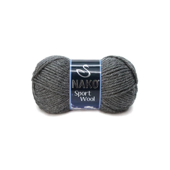 Sport Wool Atkı Bere Ceket Yelek Örgü İpi Yünü No: 193 Koyu Gri Melanj