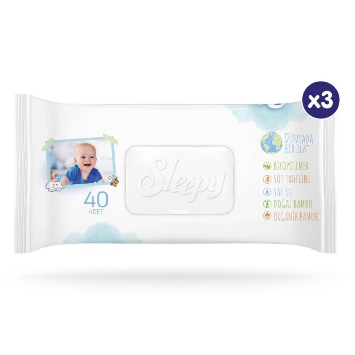 Sleepy Bio Natural Islak Havlu Mendil 3x40 120 Yaprak