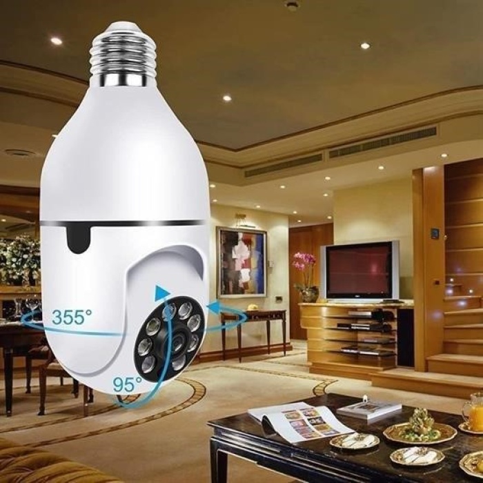 TOPTANBULURUM WiFi 360 Panoramik Ampul Kamera Gece Görüş Ses Akıllı Hareket Algılayıcı