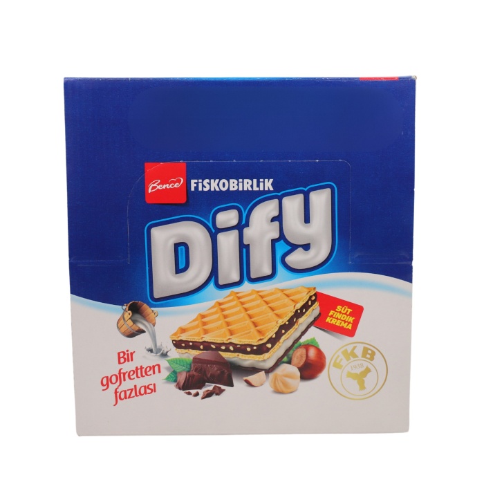 FKB BENCE DİFY SÜTLÜ VE KAKAOLU KREMALI PARÇA FINDIKLI GOFRET 30 G X 24 ADET