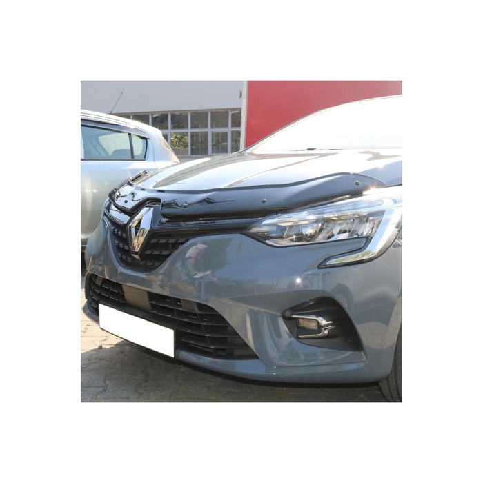 Ön Kaput Koruma Rüzgarlığı Renault Clio 5 2020- (3MM AKRİLİK (ABS) Parlak Siyah)