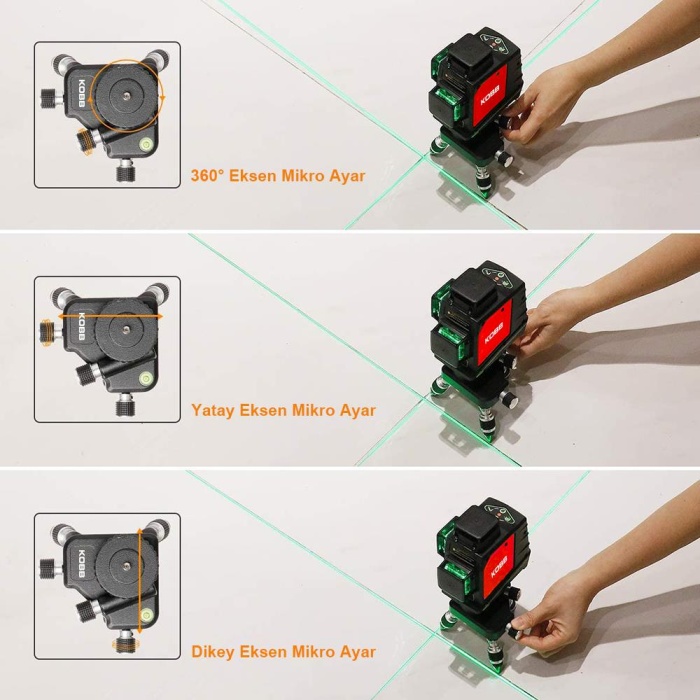 KOBB KBL2 Üç Eksenli Hassas Ayarlanabilir Lazer Hizalama Tripodu