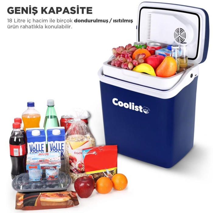 Coolist CLT18 12Volt/220Volt AC/DC 18 Litre Sıcak/Soğuk Oto Buzdolabı